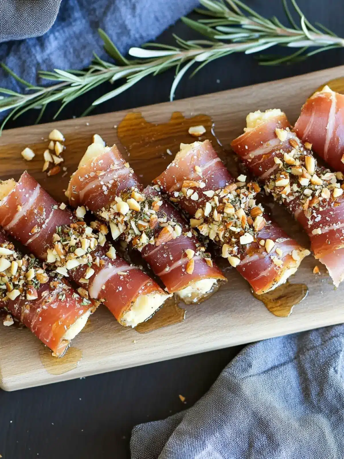 Crispy Prosciutto Wrapped Boursin Cheese with Honey Delight 4 Crispy Prosciutto Wrapped Boursin Cheese with Honey and Chopped Nuts