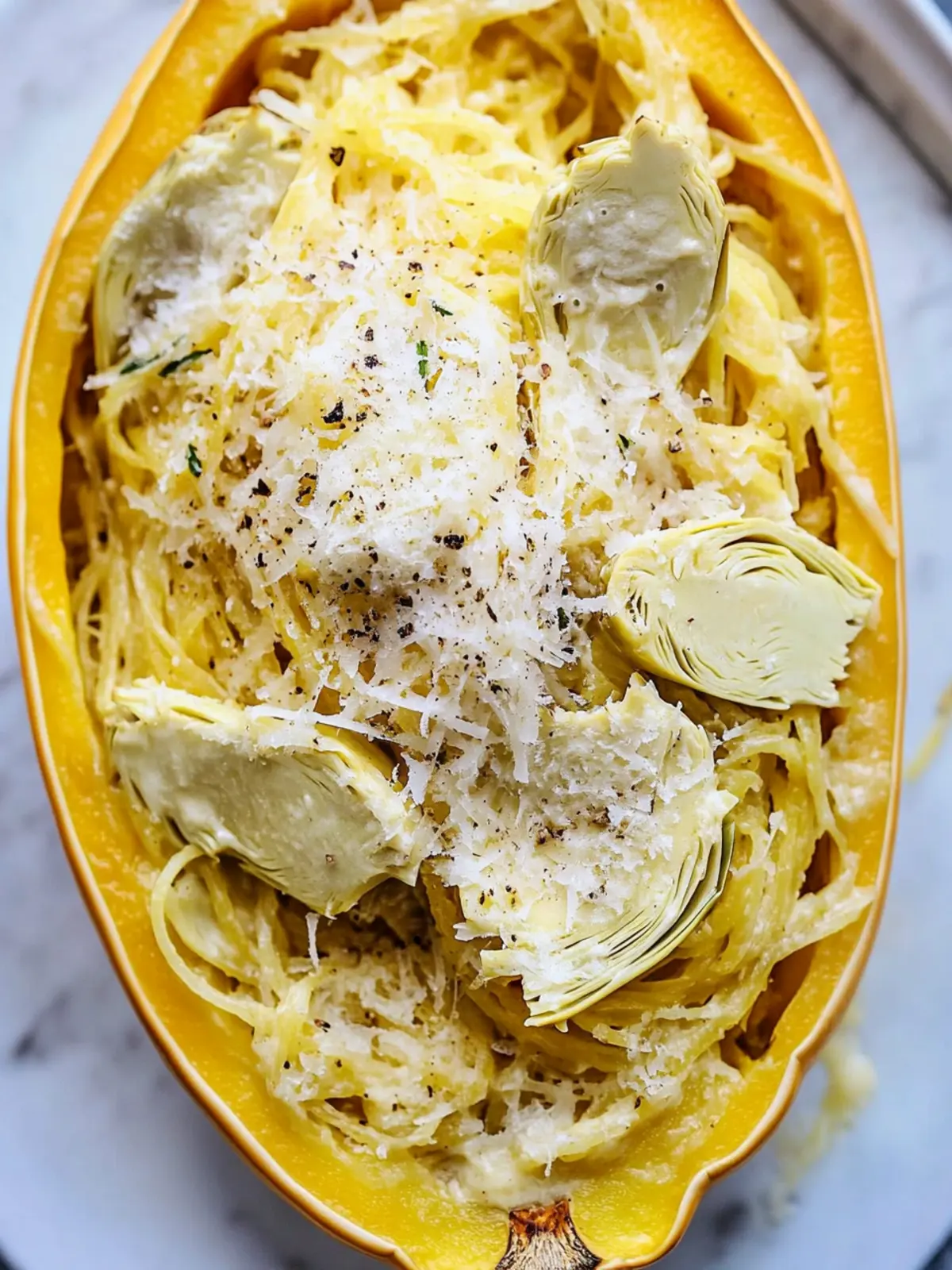 Creamy Artichoke Spaghetti Squash