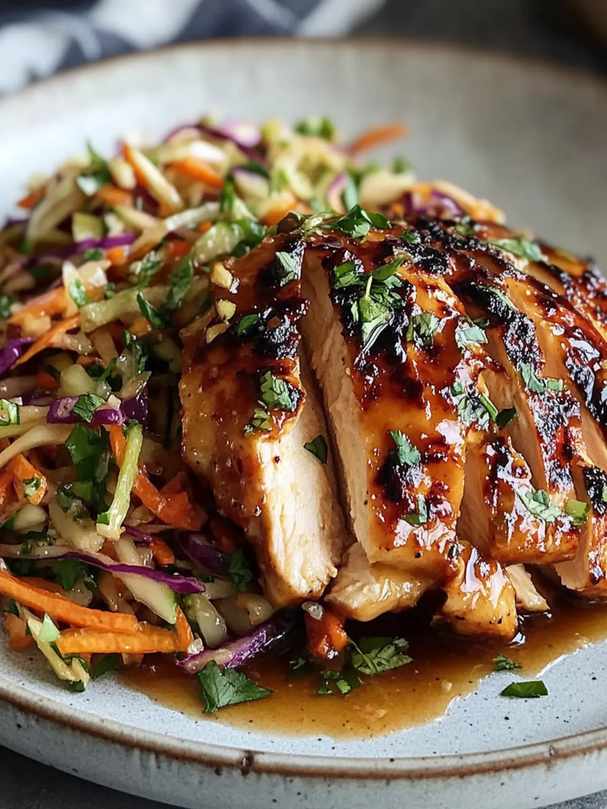Sticky Apple Cider Chicken with Crisp Autumn Slaw Shines