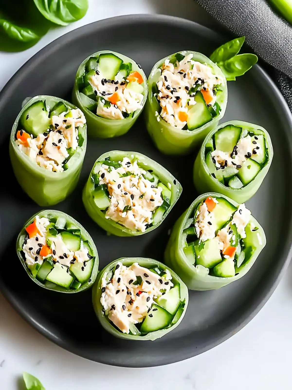 Zesty Chicken Salad Cucumber Roll Ups for a Refreshing Lunch 2 Chicken Salad Cucumber Roll Ups