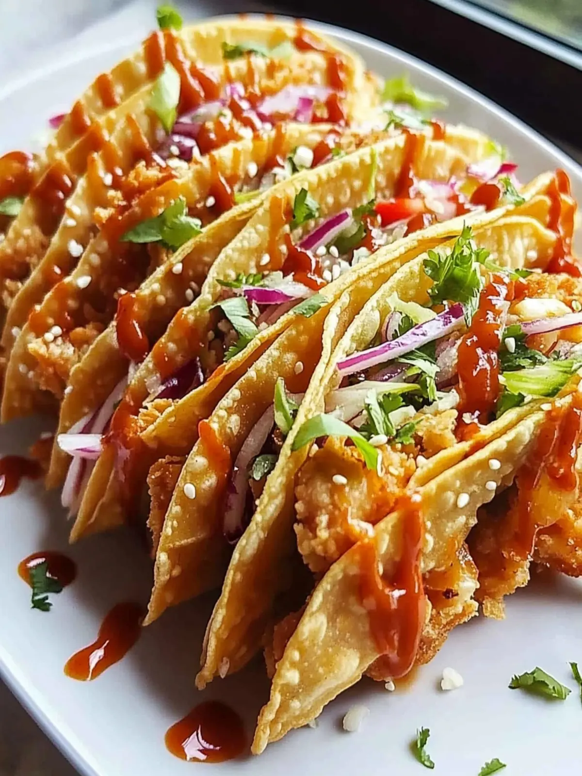 Crispy Chicken Wonton Tacos for a Flavorful Dinner Escape 2 Crispy Chicken Wonton Tacos