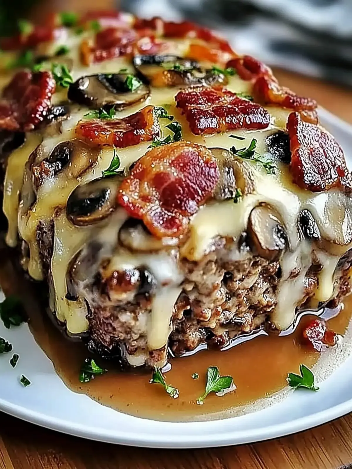 Bacon Mushroom Swiss Cheese Meatloaf for Ultimate Comfort 4 Bacon Mushroom Swiss Cheese Meatloaf