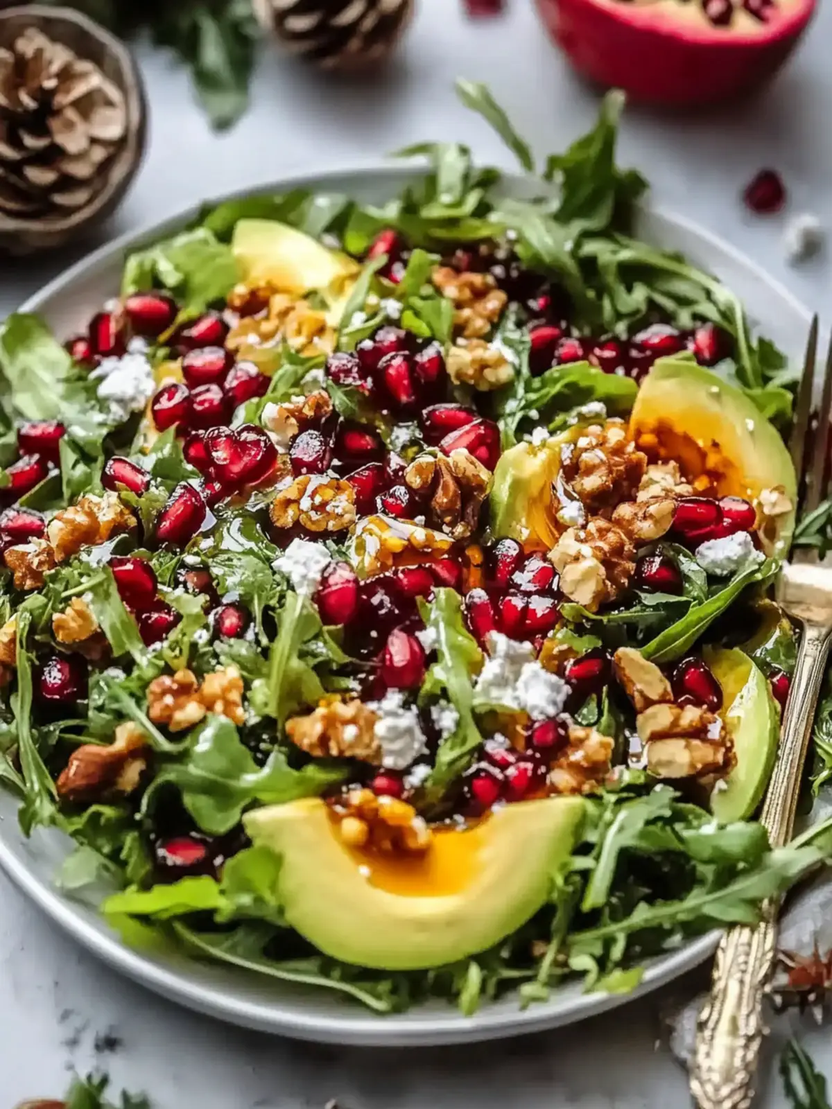 Pomegranate Christmas Salad with Honey Mustard Magic 2 Pomegranate Christmas Salad with Honey Mustard Dressing