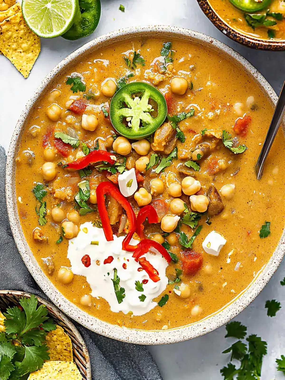 Cozy Up with Vegan White Chickpea Chili That's Bursting with Flavor 5 Vegan White Chickpea Chili