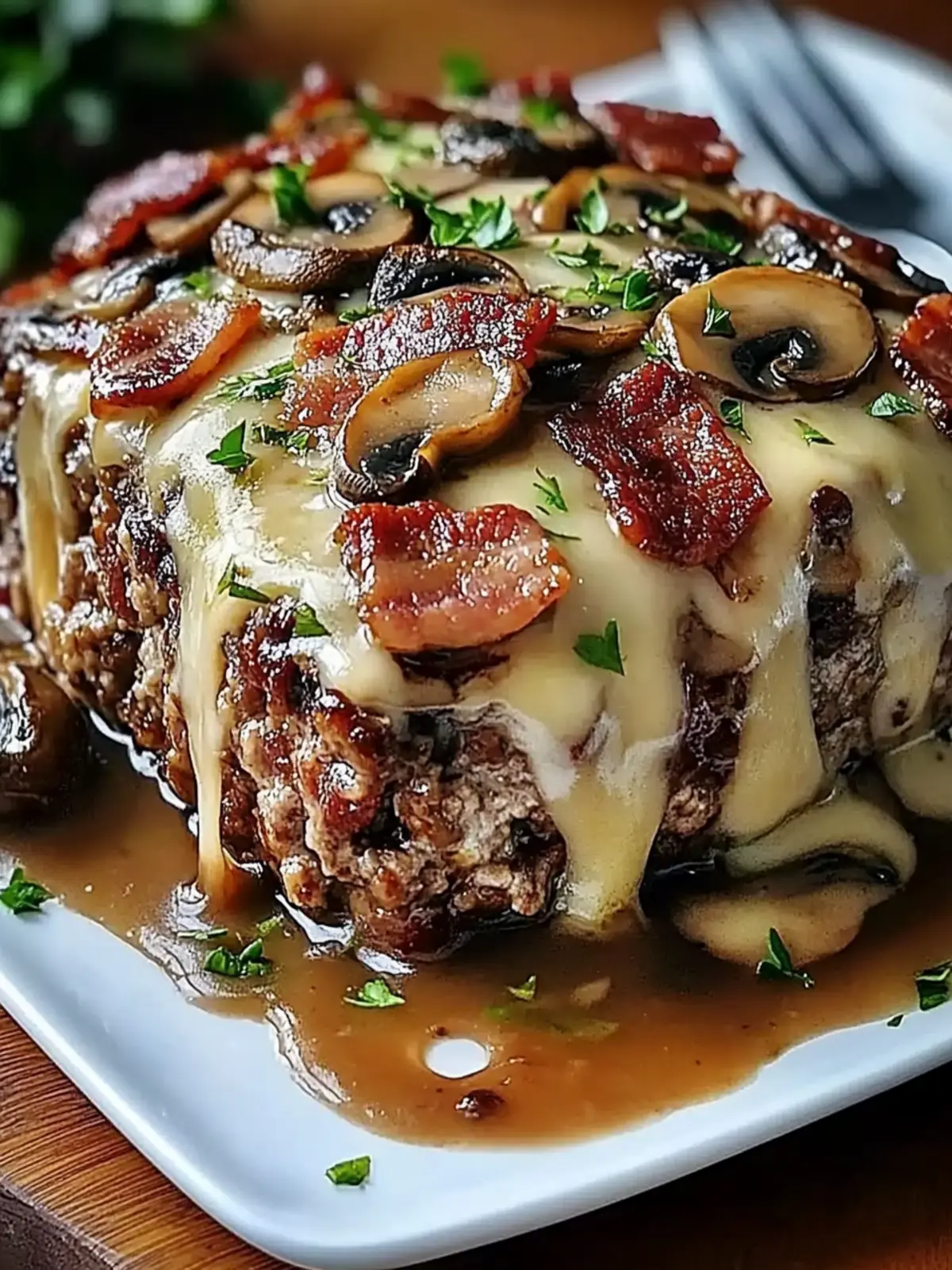 Bacon Mushroom Swiss Cheese Meatloaf for Ultimate Comfort 5 Bacon Mushroom Swiss Cheese Meatloaf