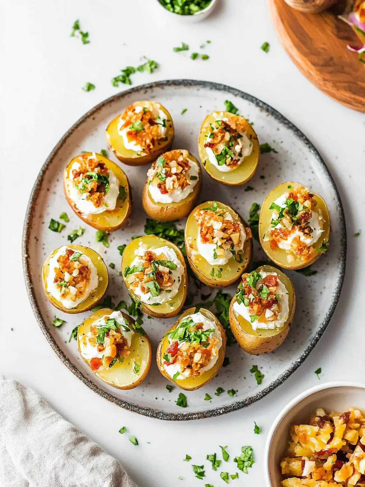 Savory Mini Baked Potatoes with Bacon and Chives Delight 5 Mini Baked Potatoes