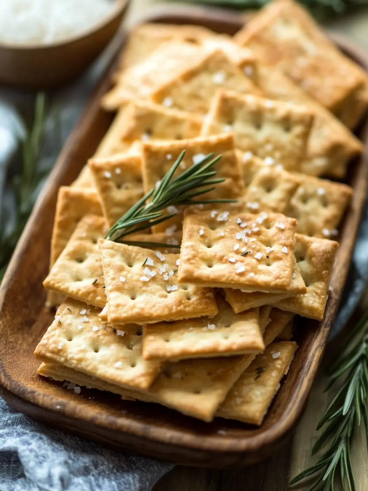 Irresistibly Crunchy Homemade Rosemary Sea Salt Crackers 2 Homemade Rosemary Sea Salt Crackers