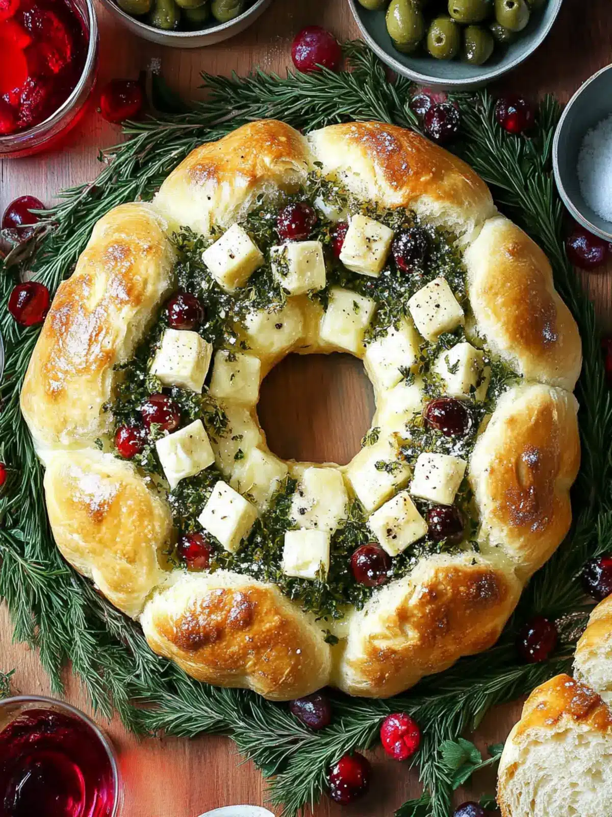 Baked Brie and Bread Wreath: The Ultimate Holiday Treat 2 Baked Brie and Bread Wreath