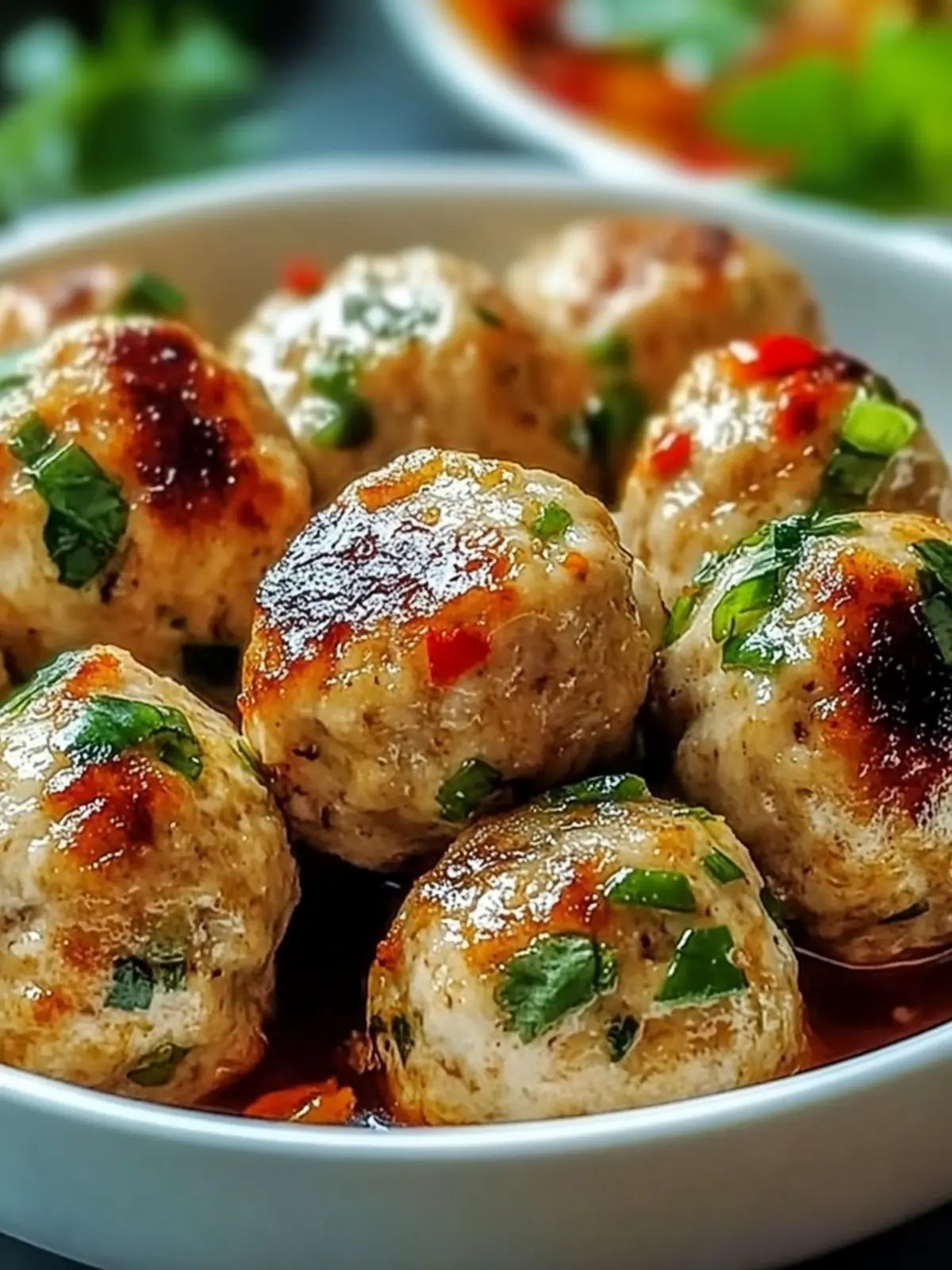 Savor Easy Thai Baked Chicken Meatballs with Peanut Sauce 5 Easy Thai Baked Chicken Meatballs