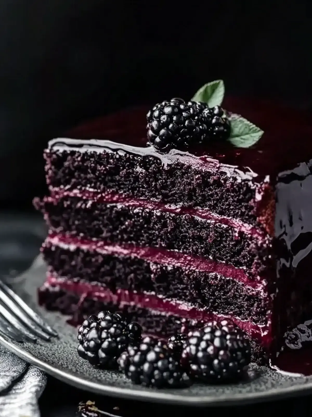 Indulge in Black Velvet Cake with Blackberry Compote Delight 5 Black Velvet Cake with Blackberry Compote