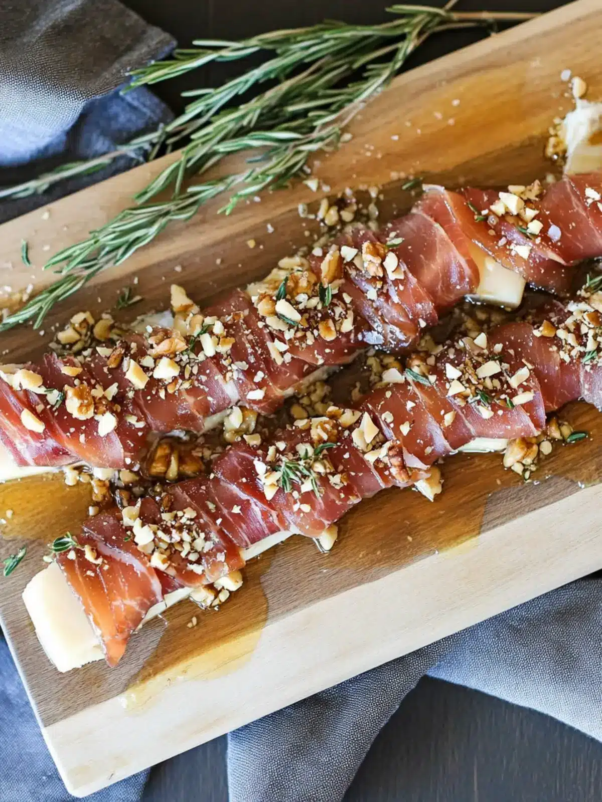 Crispy Prosciutto Wrapped Boursin Cheese with Honey Bliss 4 Crispy Prosciutto Wrapped Boursin Cheese with Honey and Chopped Nuts