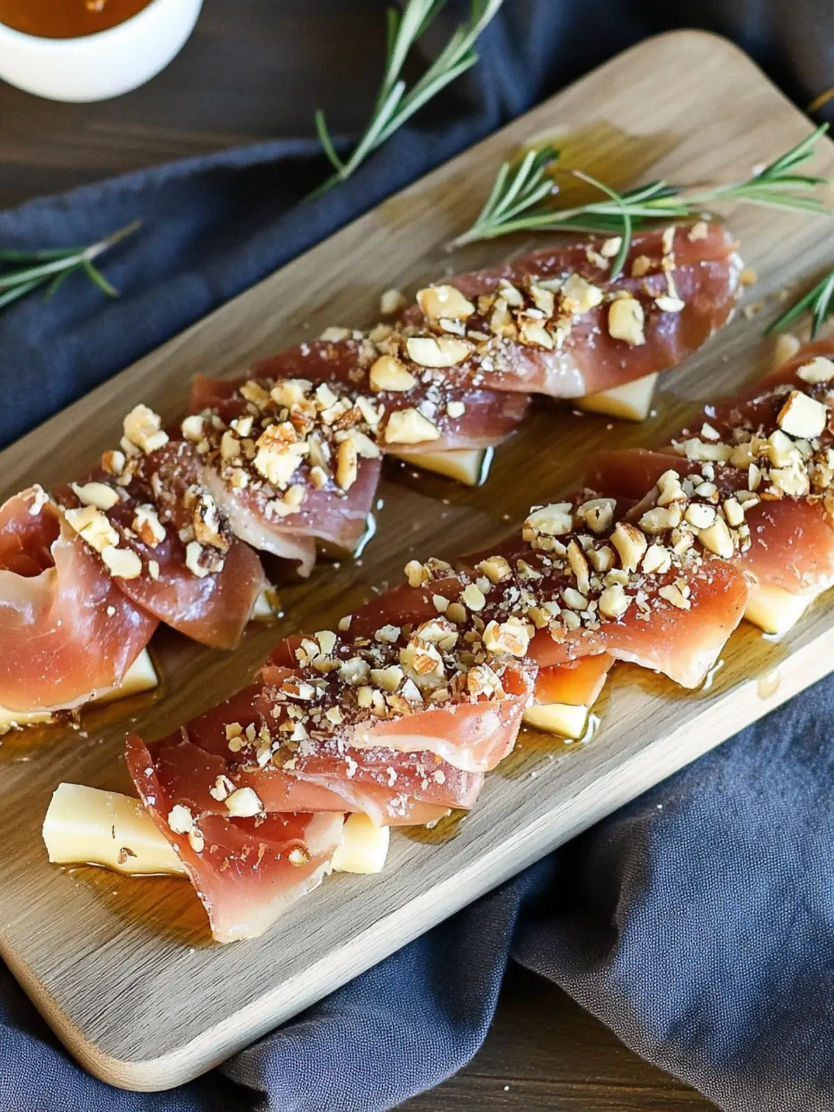 Crispy Prosciutto Wrapped Boursin Cheese with Honey Bliss 2 Crispy Prosciutto Wrapped Boursin Cheese with Honey and Chopped Nuts