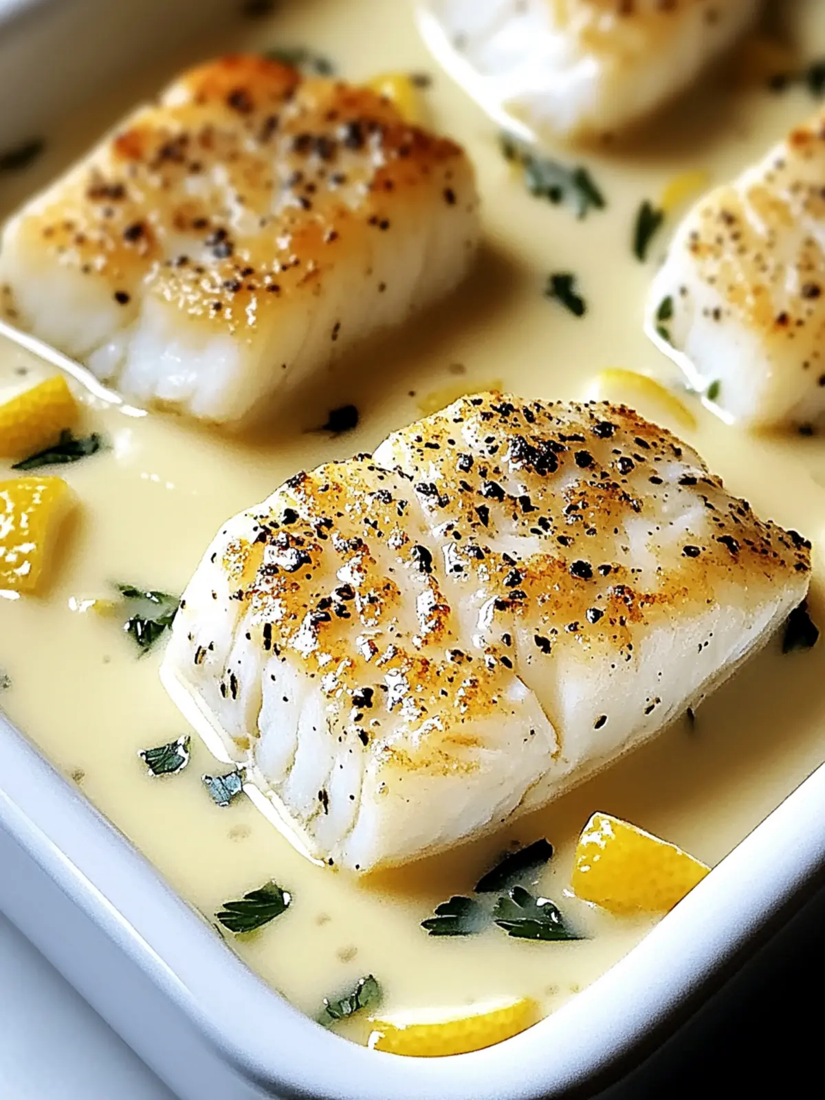 Baked Cod in Coconut Lemon Cream Sauce for a Quick Dinner Delight 2 Baked Cod in Coconut Lemon Cream Sauce