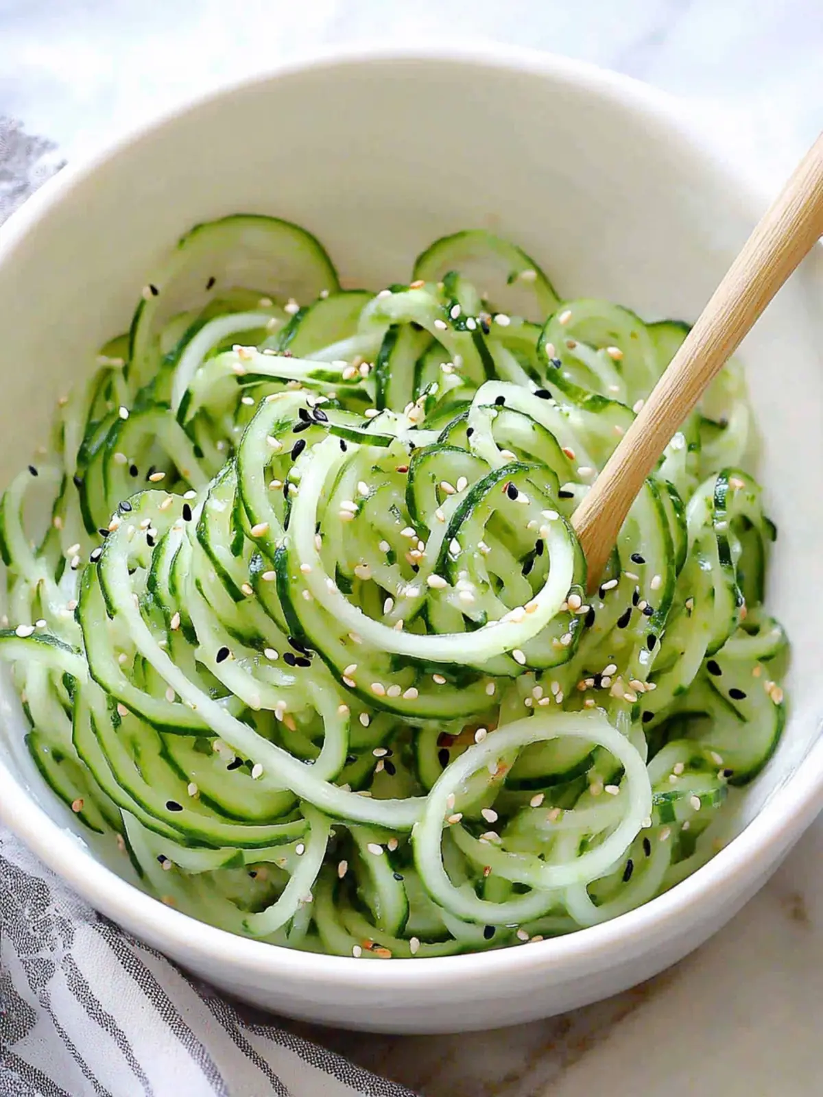 Sesame Cucumber Spiralized Salad