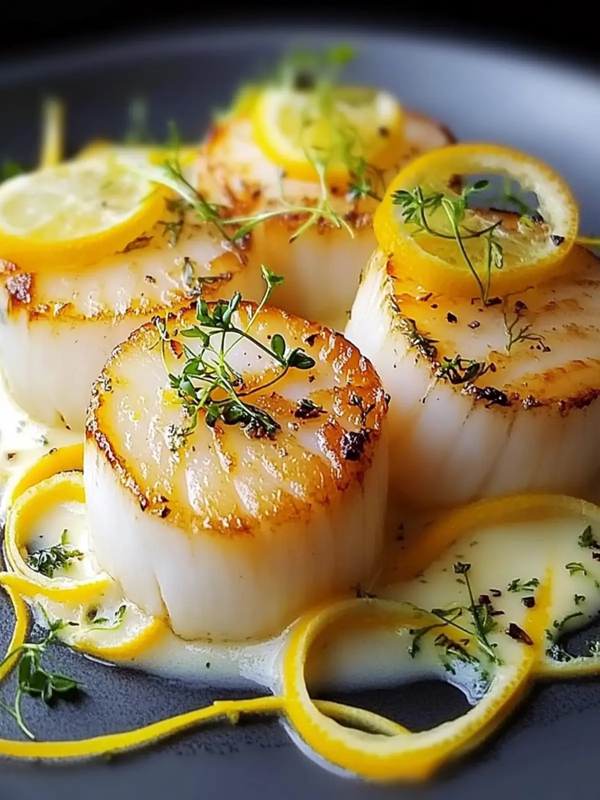 Savor Golden Scallops with Citrus Beurre Blanc & Fennel Slaw 3 Golden Scallops with Citrus Beurre Blanc & Fennel Slaw