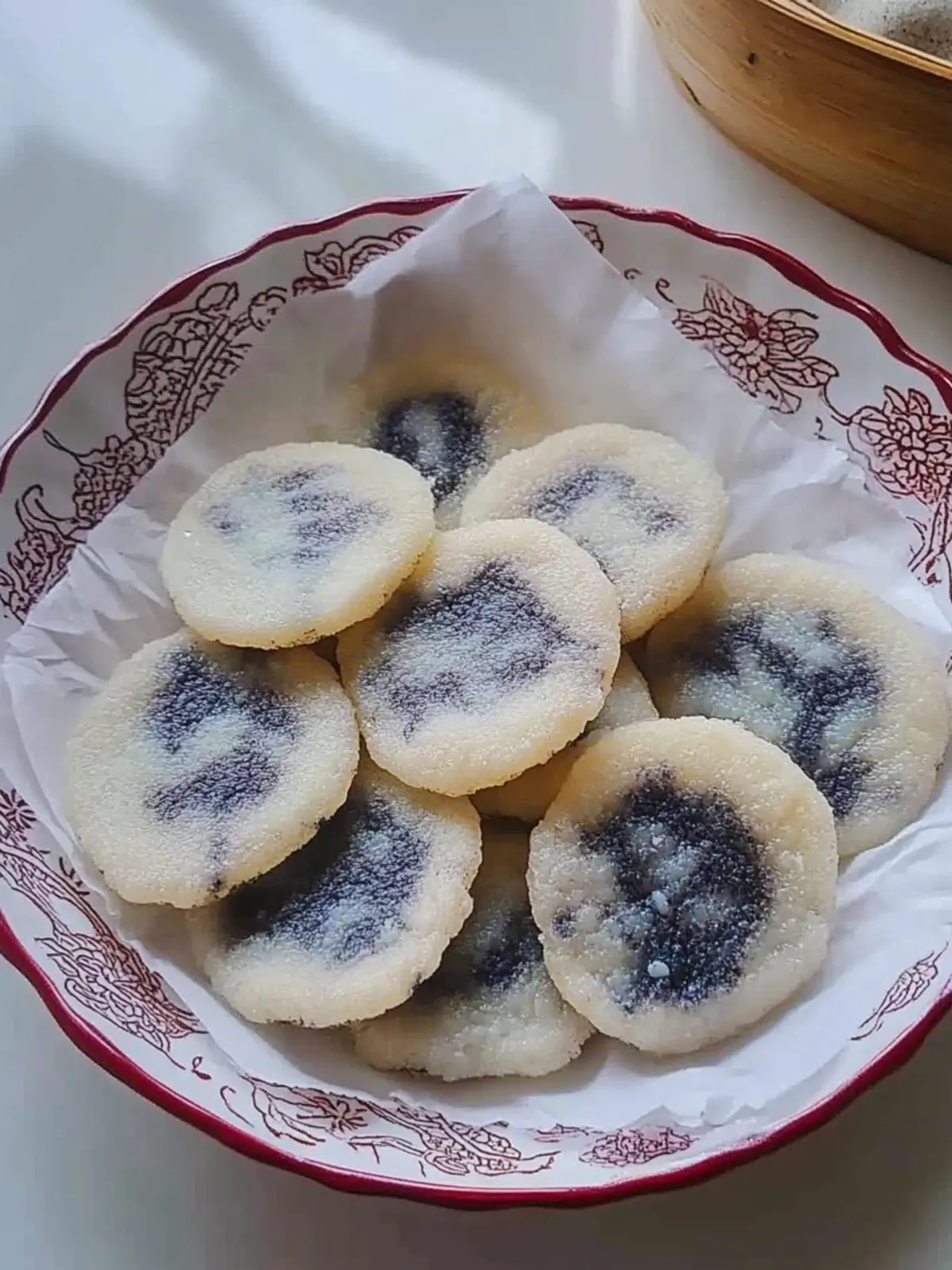 Glutinous Rice Cakes with Sweet Black Sesame Filling Bliss 3 Glutinous Rice Cakes with Sweet Black Sesame Filling