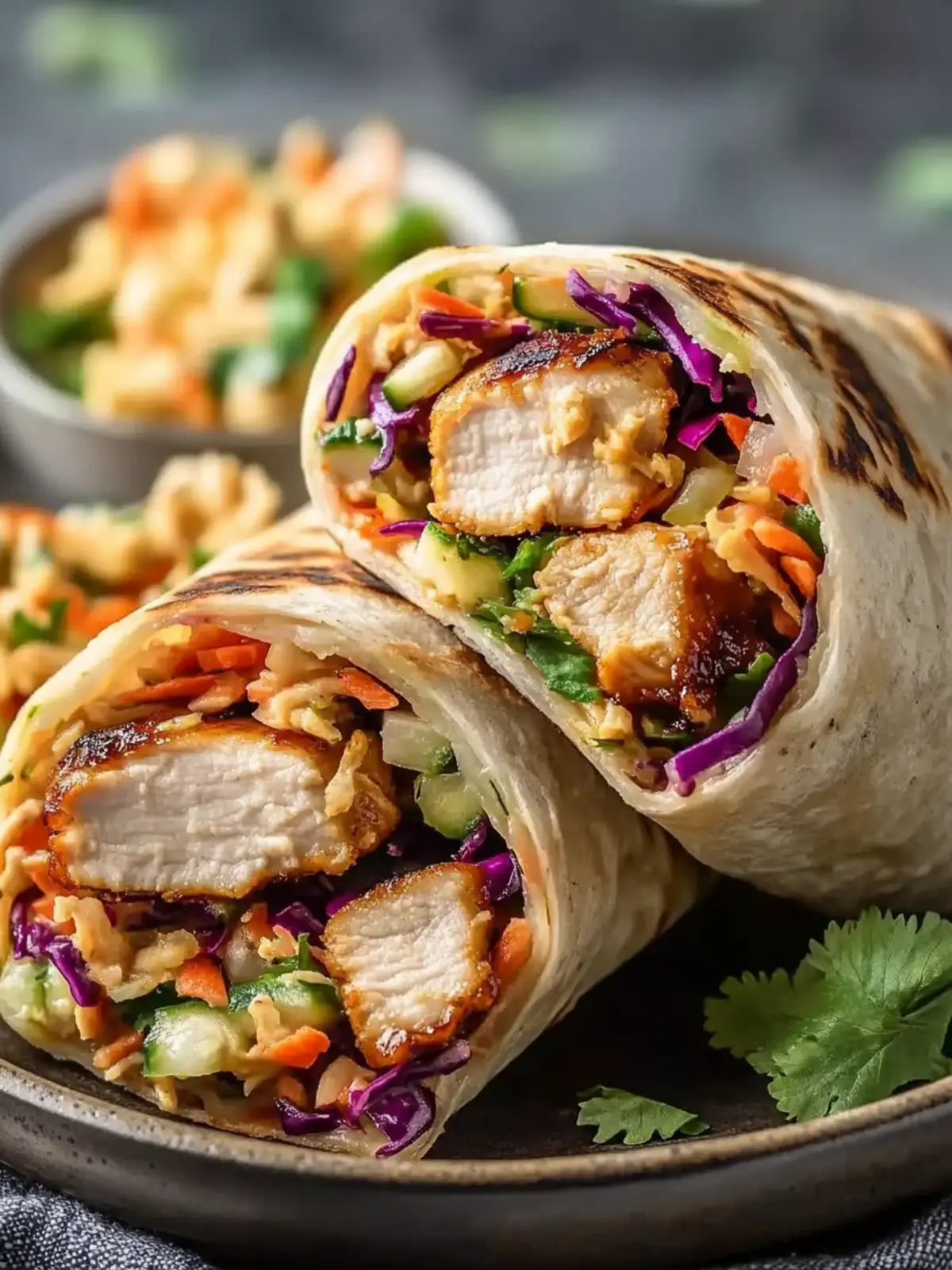 Unforgettable Thai Chicken Wrap with Crunchy Asian Slaw Magic 5 Thai Chicken Wrap with Crunchy Asian Slaw