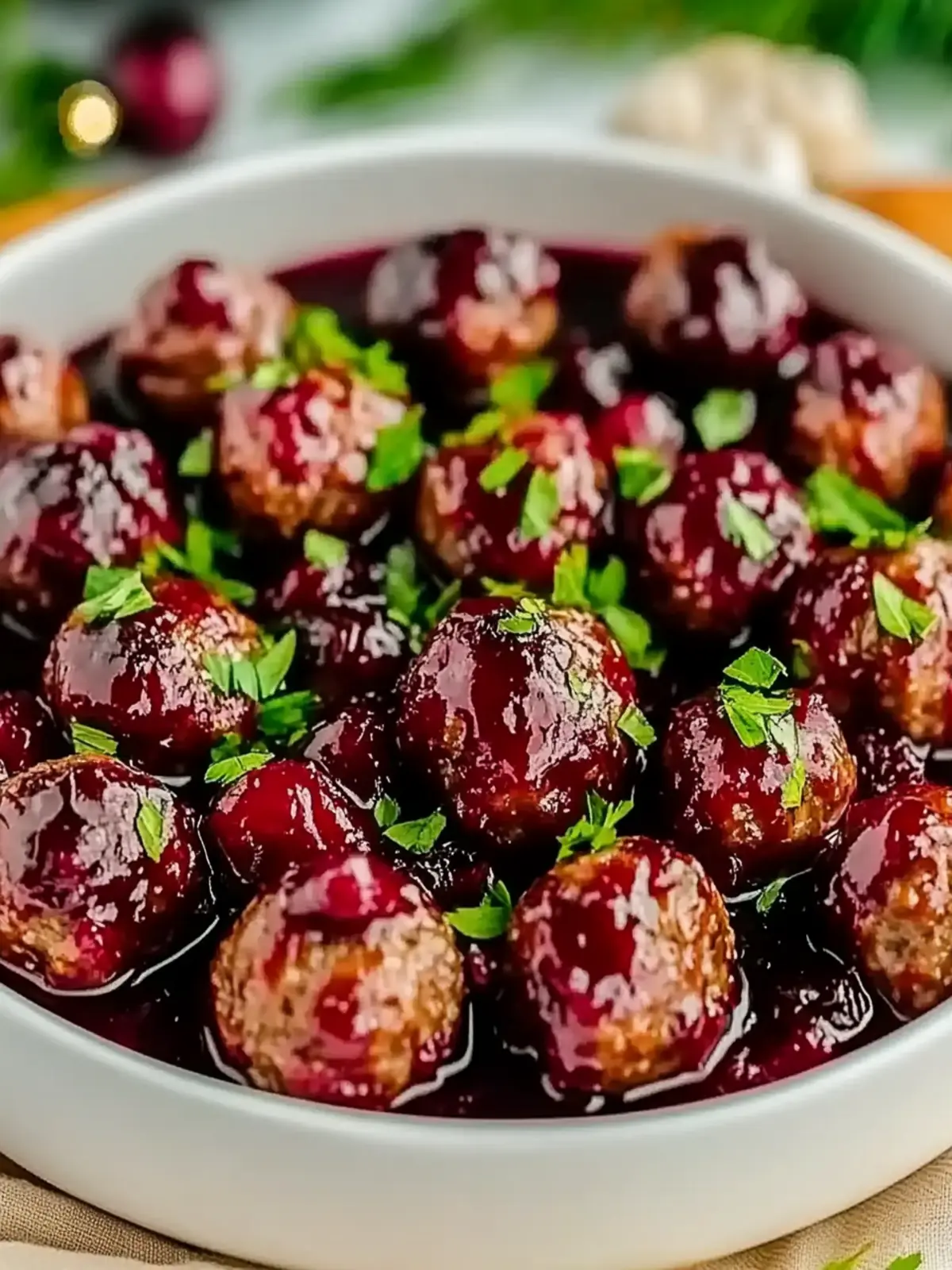 Quick Christmas Cranberry Meatballs
