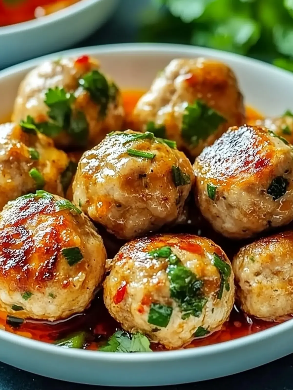 Savor Easy Thai Baked Chicken Meatballs with Peanut Sauce 4 Easy Thai Baked Chicken Meatballs