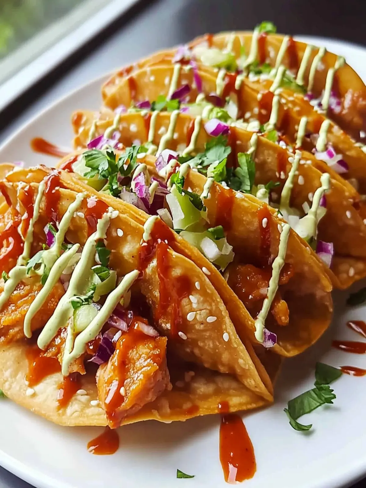 Crispy Chicken Wonton Tacos for a Flavorful Dinner Escape 4 Crispy Chicken Wonton Tacos