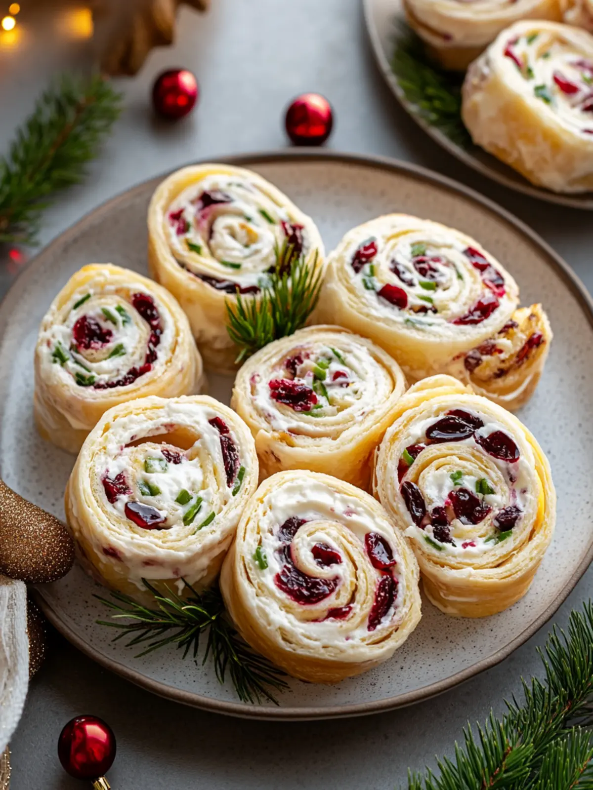 Savory Christmas Cranberry Roll Ups