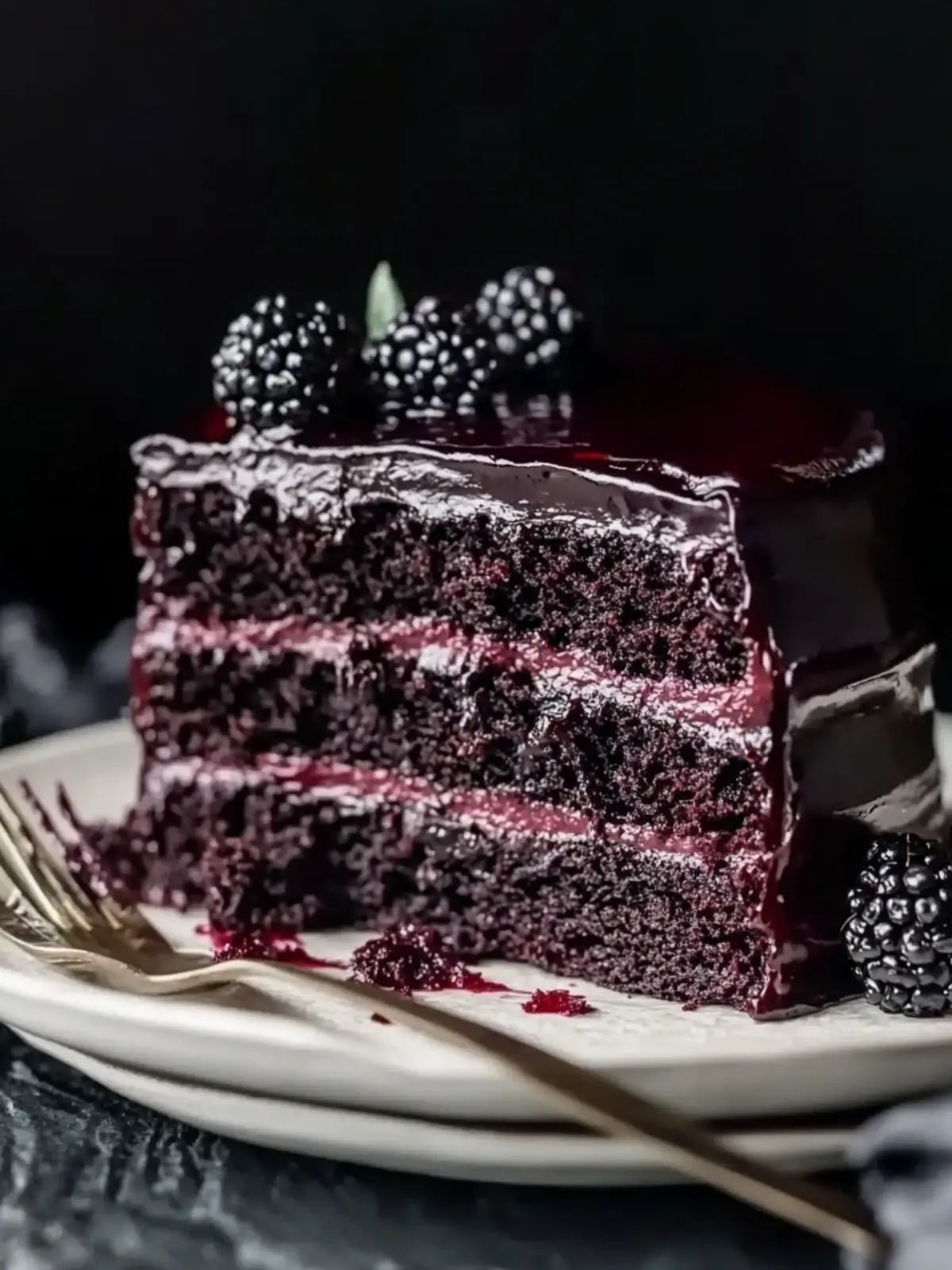 Indulge in Black Velvet Cake with Blackberry Compote Delight 2 Black Velvet Cake with Blackberry Compote