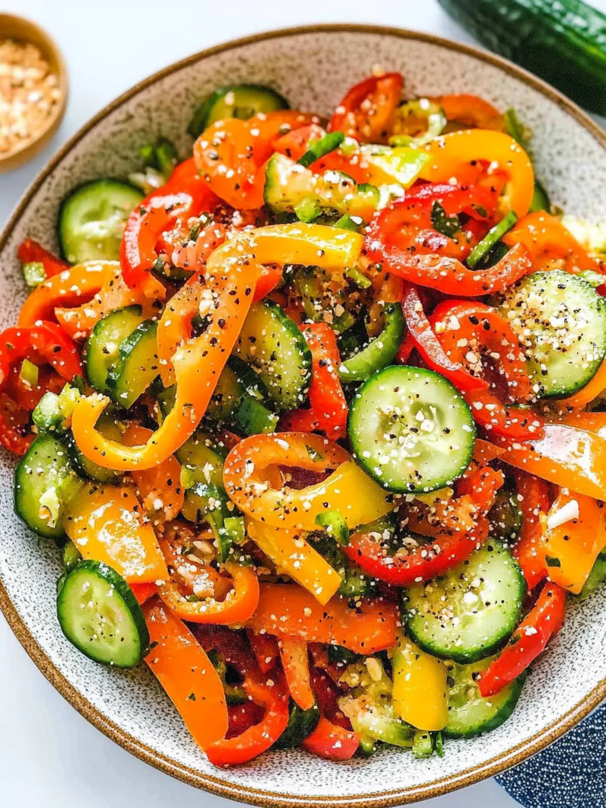 Viral Cucumber Pepper Salad