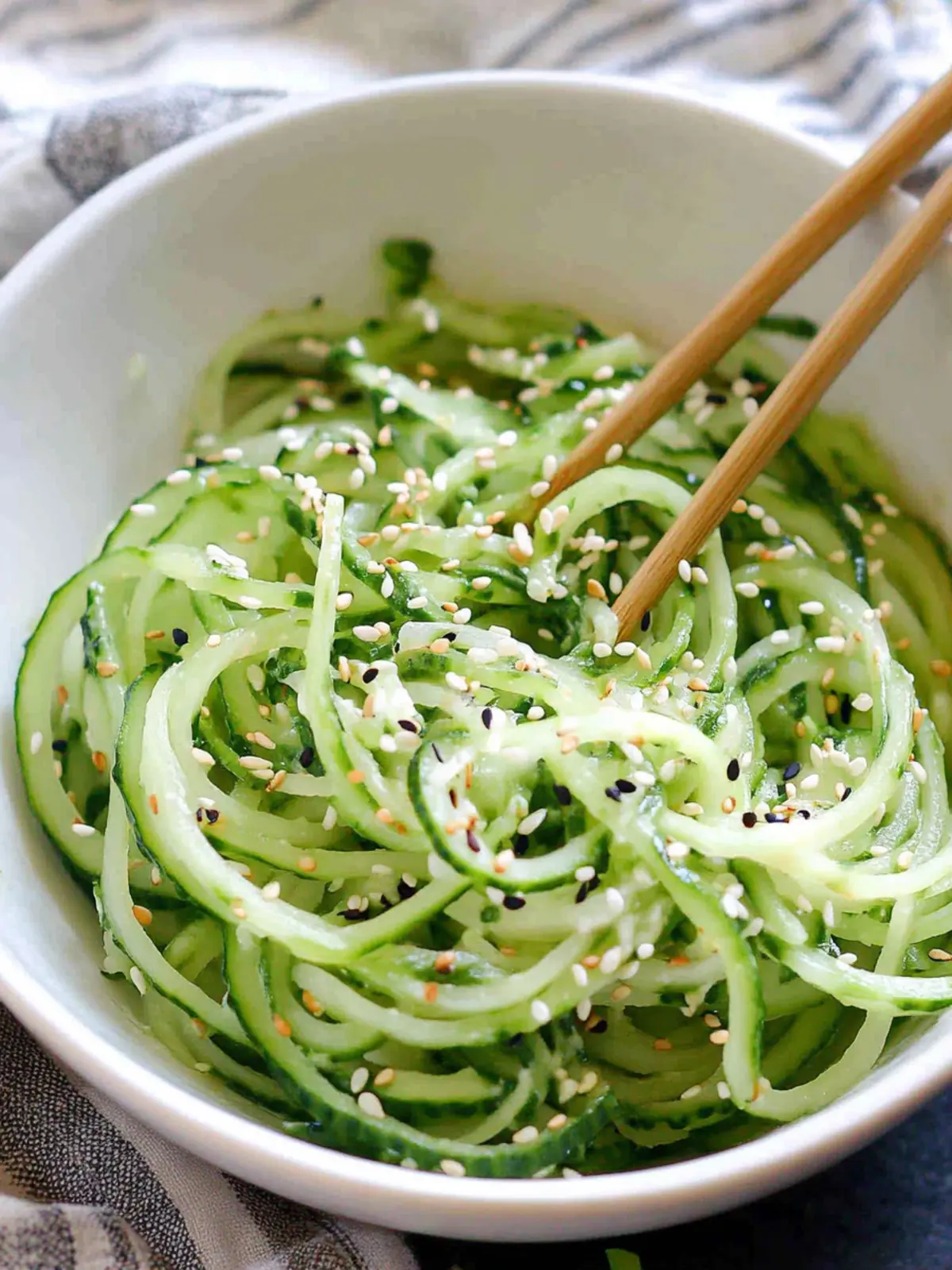 Sesame Cucumber Spiralized Salad