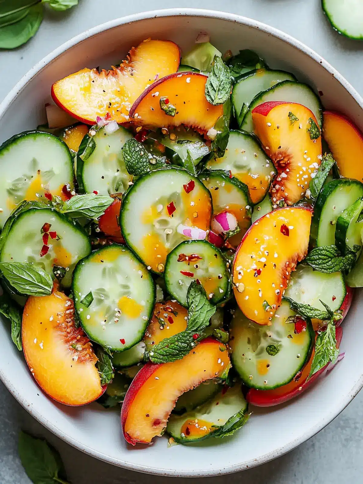 Spicy Peach Cucumber Salad