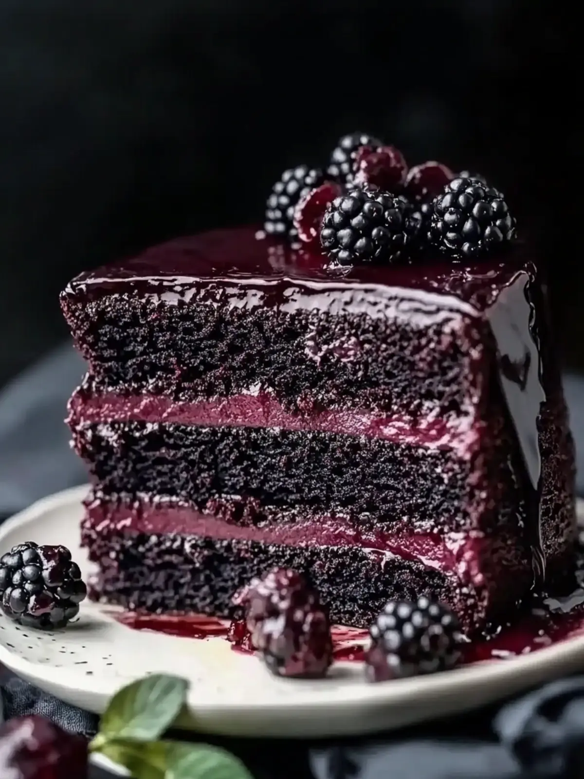 Indulge in Black Velvet Cake with Blackberry Compote Delight 4 Black Velvet Cake with Blackberry Compote