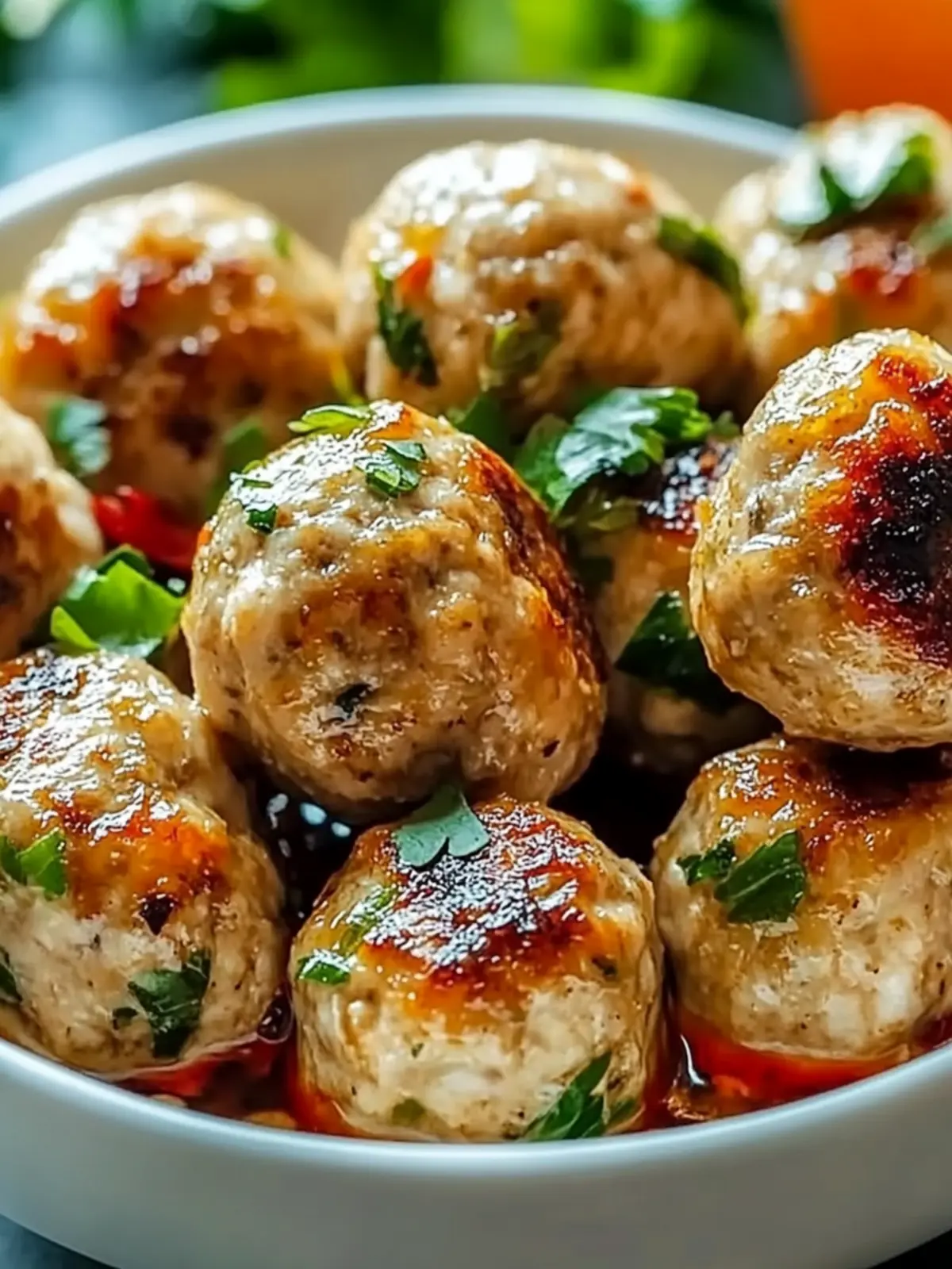 Savor Easy Thai Baked Chicken Meatballs with Peanut Sauce 3 Easy Thai Baked Chicken Meatballs