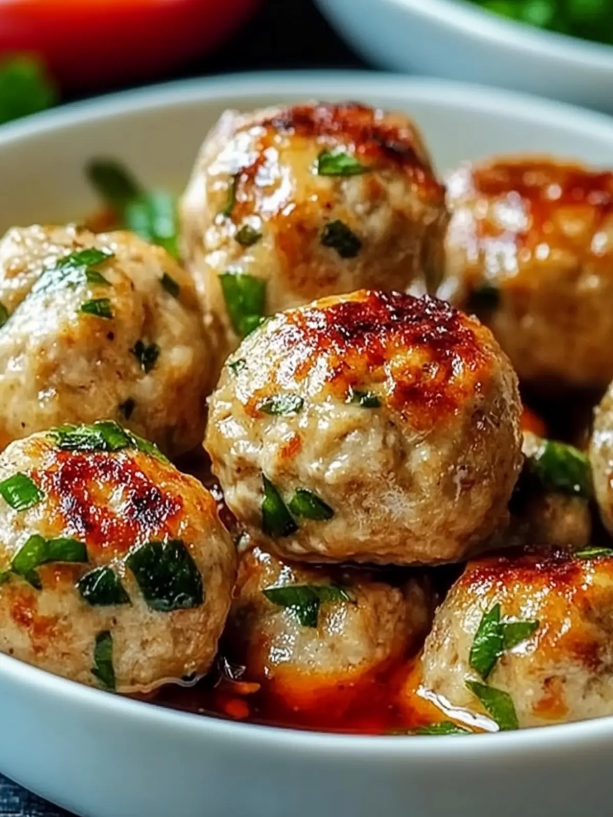 Savor Easy Thai Baked Chicken Meatballs with Peanut Sauce 2 Easy Thai Baked Chicken Meatballs