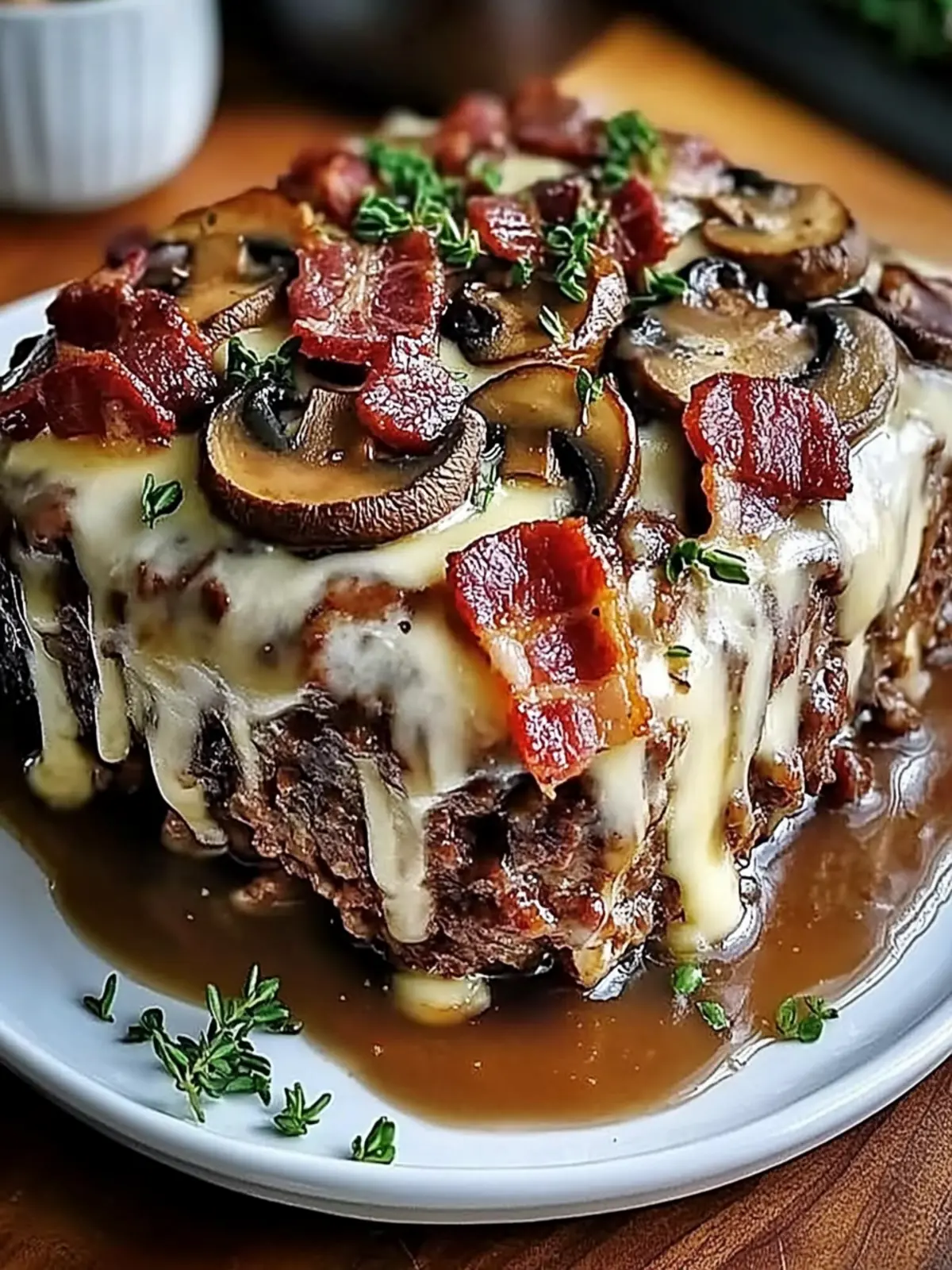 Bacon Mushroom Swiss Cheese Meatloaf for Ultimate Comfort 3 Bacon Mushroom Swiss Cheese Meatloaf