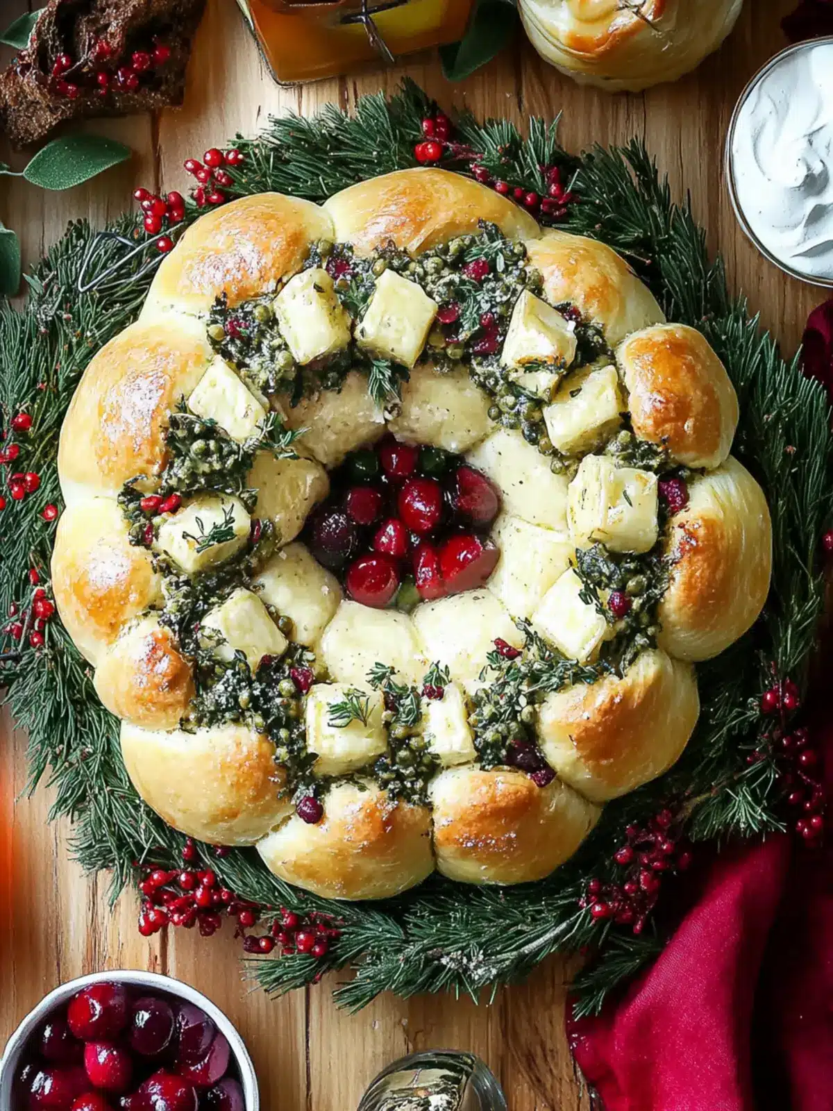 Baked Brie and Bread Wreath: The Ultimate Holiday Treat 5 Baked Brie and Bread Wreath