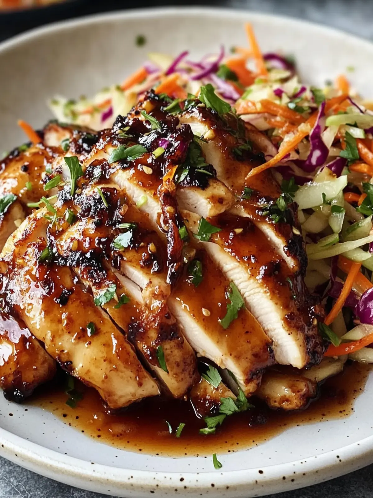 Sticky Apple Cider Chicken with Crisp Autumn Slaw Shines