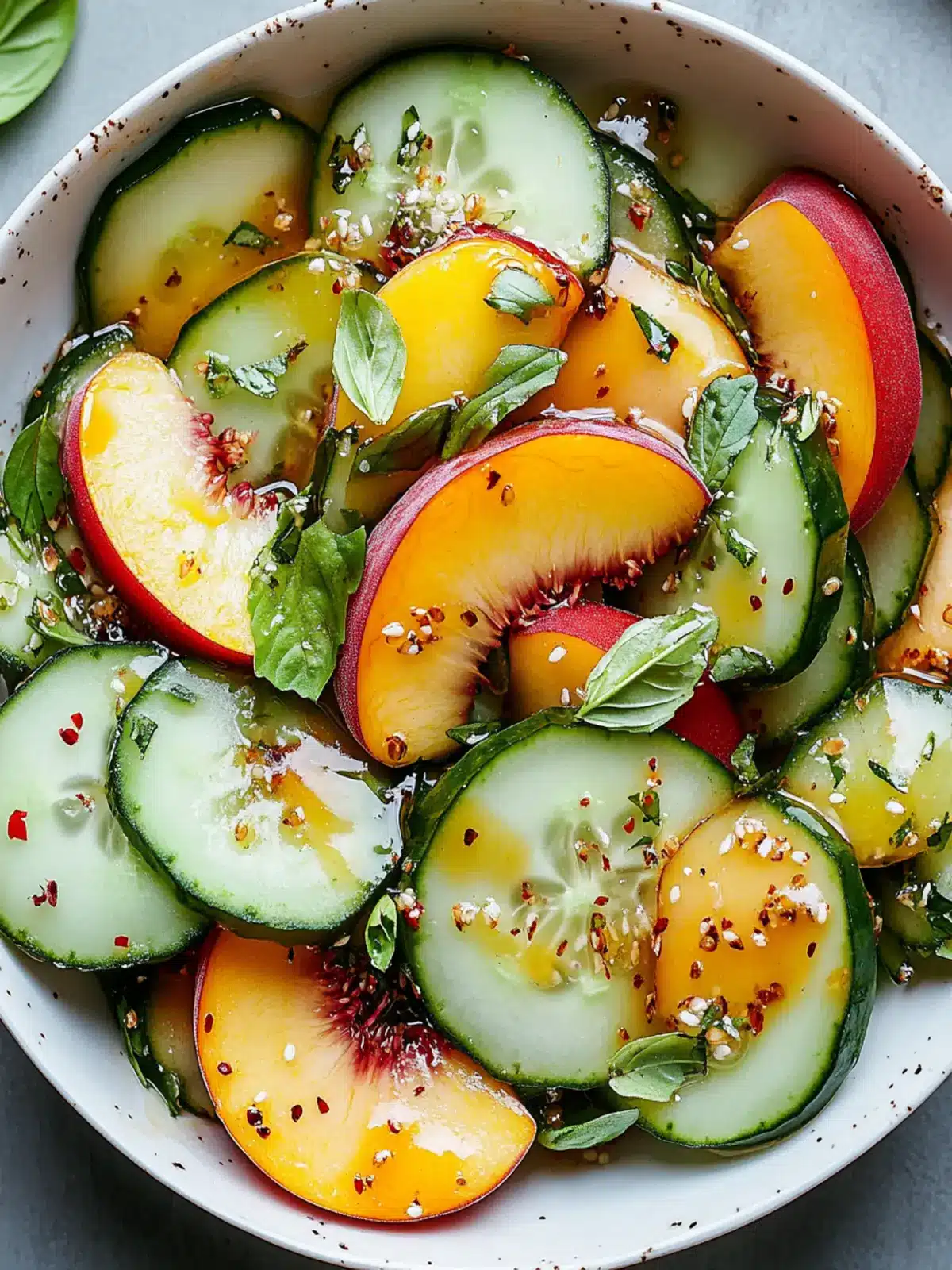 Spicy Peach Cucumber Salad