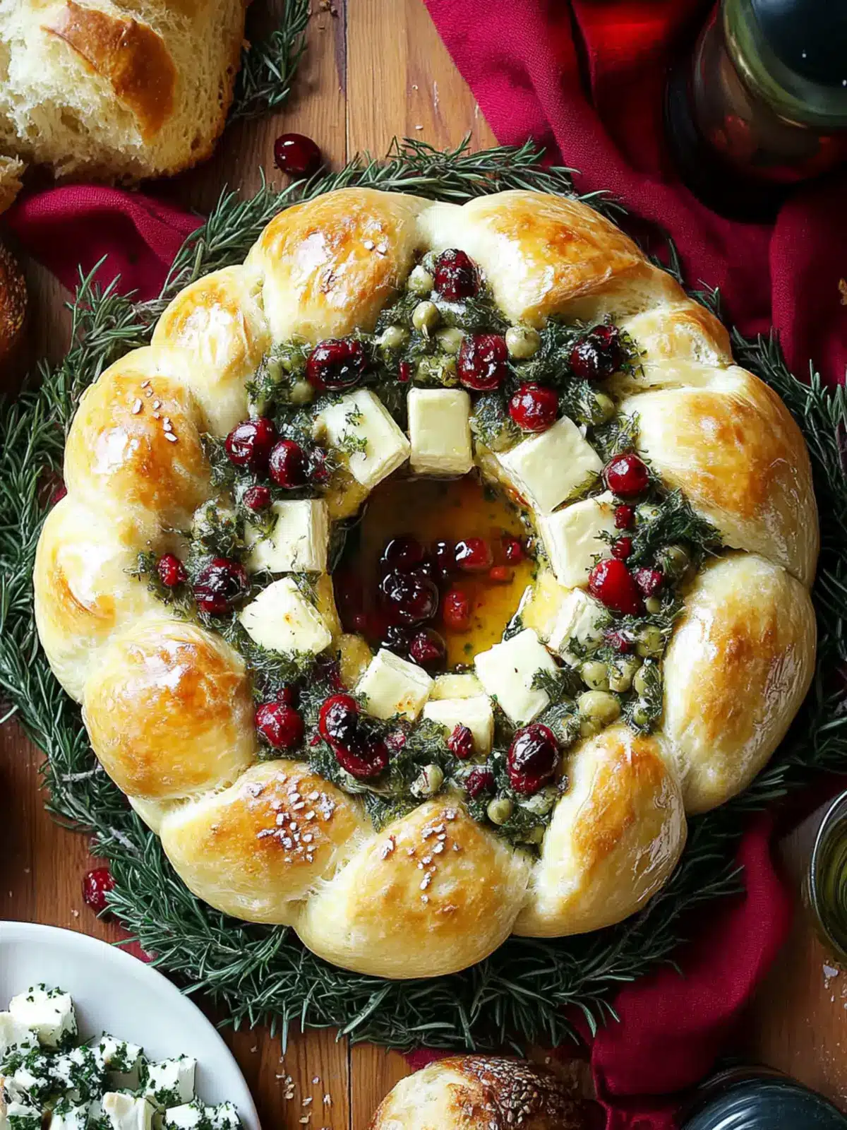 Baked Brie and Bread Wreath: The Ultimate Holiday Treat 4 Baked Brie and Bread Wreath