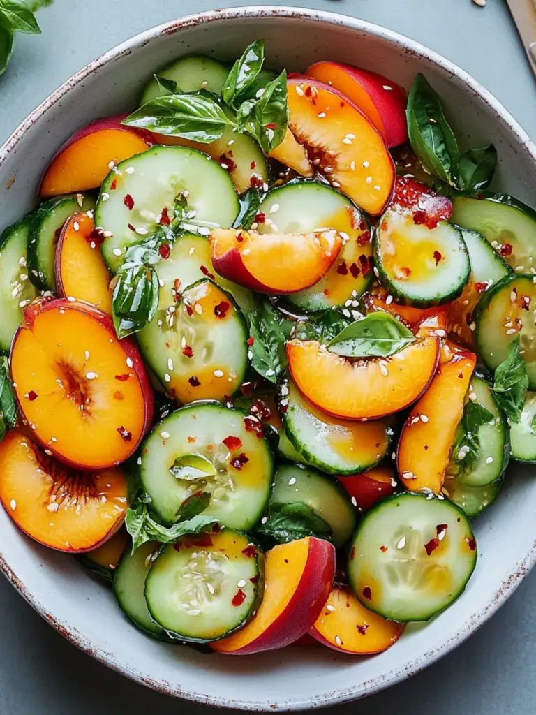 Spicy Peach Cucumber Salad