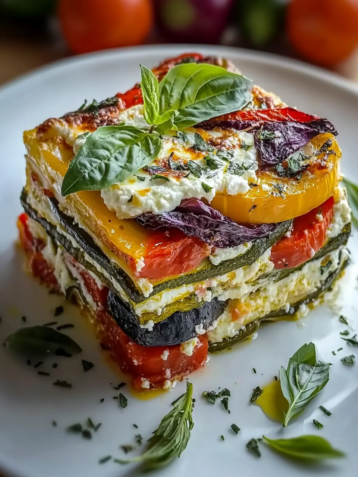 Delicious Layered Mediterranean Vegetable Lasagna with Creamy Ricotta 3 Layered Mediterranean Vegetable Lasagna with Creamy Ricotta