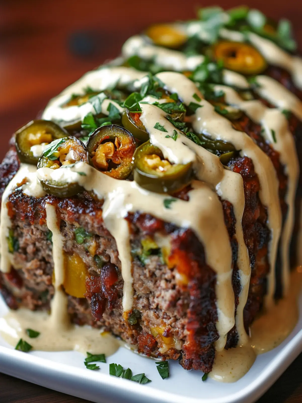 Smoky Jalapeño Popper Meatloaf with Creamy Ranch Drizzle Magic 2 Smoky Jalapeño Popper Meatloaf with Creamy Ranch Drizzle