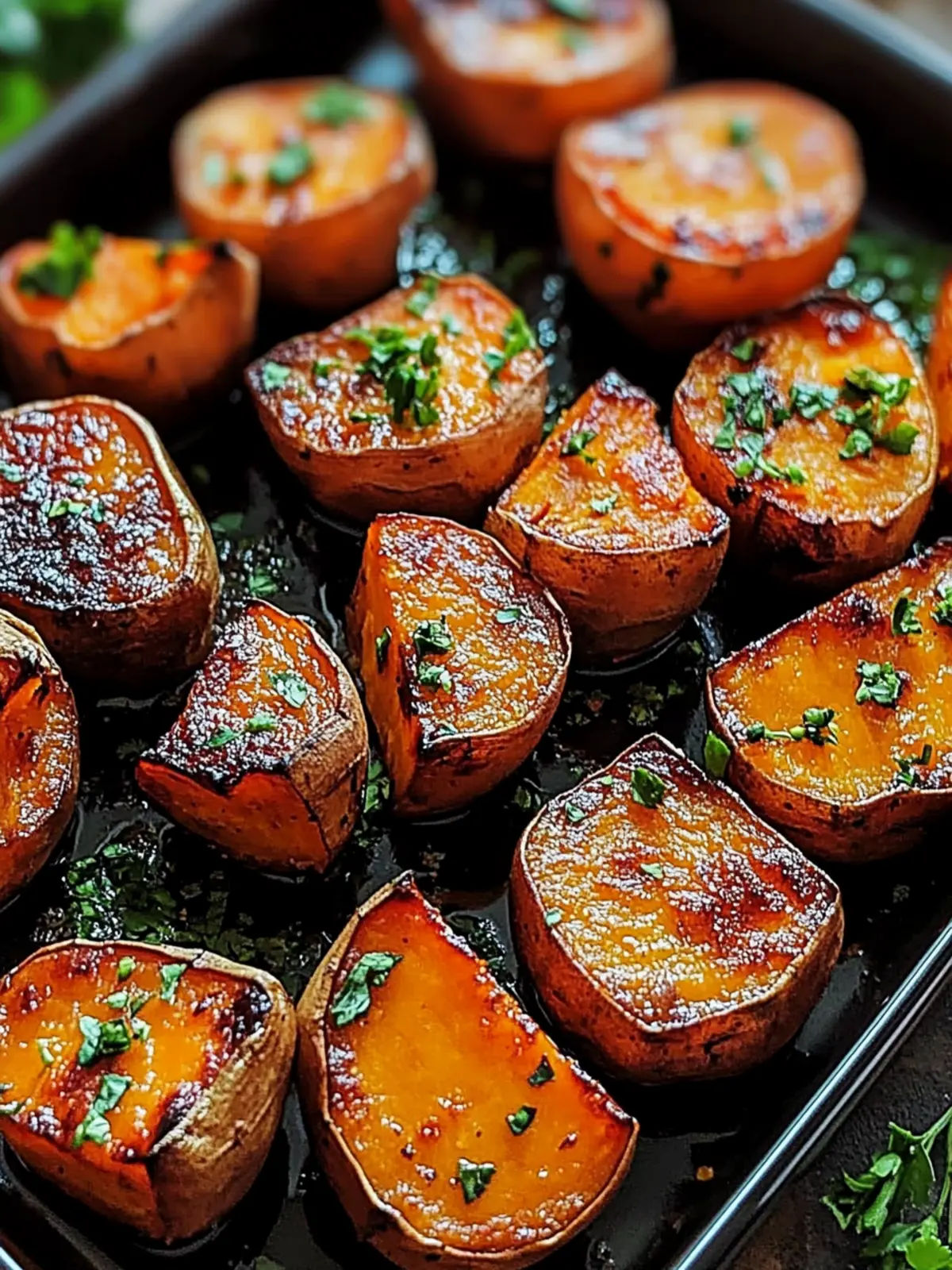 Garlic Butter Roasted Sweet Potatoes: Comfort on Your Plate 4 Garlic Butter Roasted Sweet Potatoes