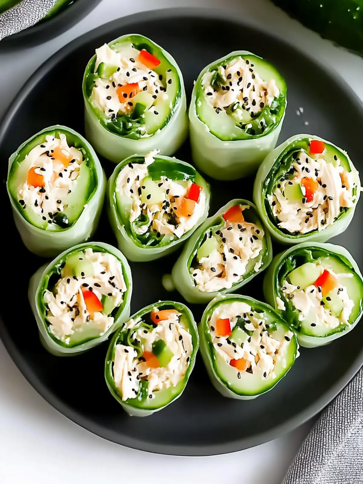 Zesty Chicken Salad Cucumber Roll Ups for a Refreshing Lunch 3 Chicken Salad Cucumber Roll Ups