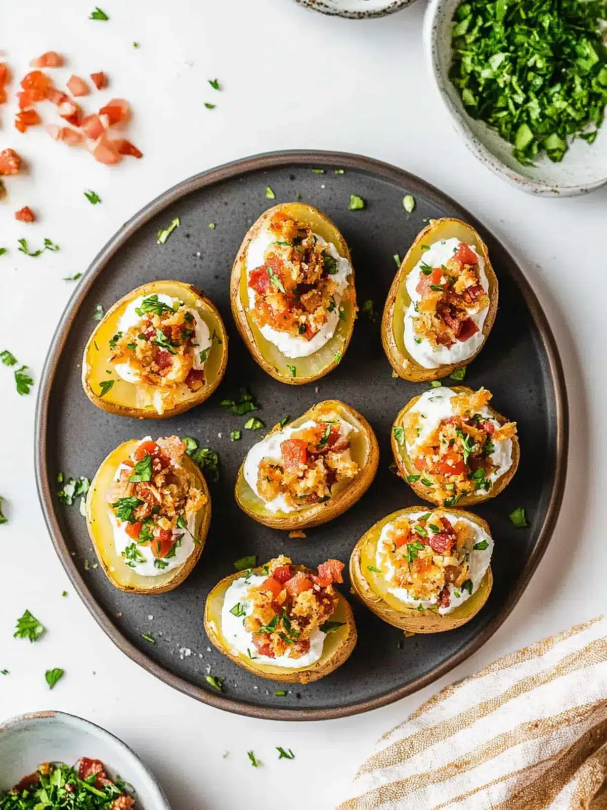 Savory Mini Baked Potatoes with Bacon and Chives Delight 2 Mini Baked Potatoes