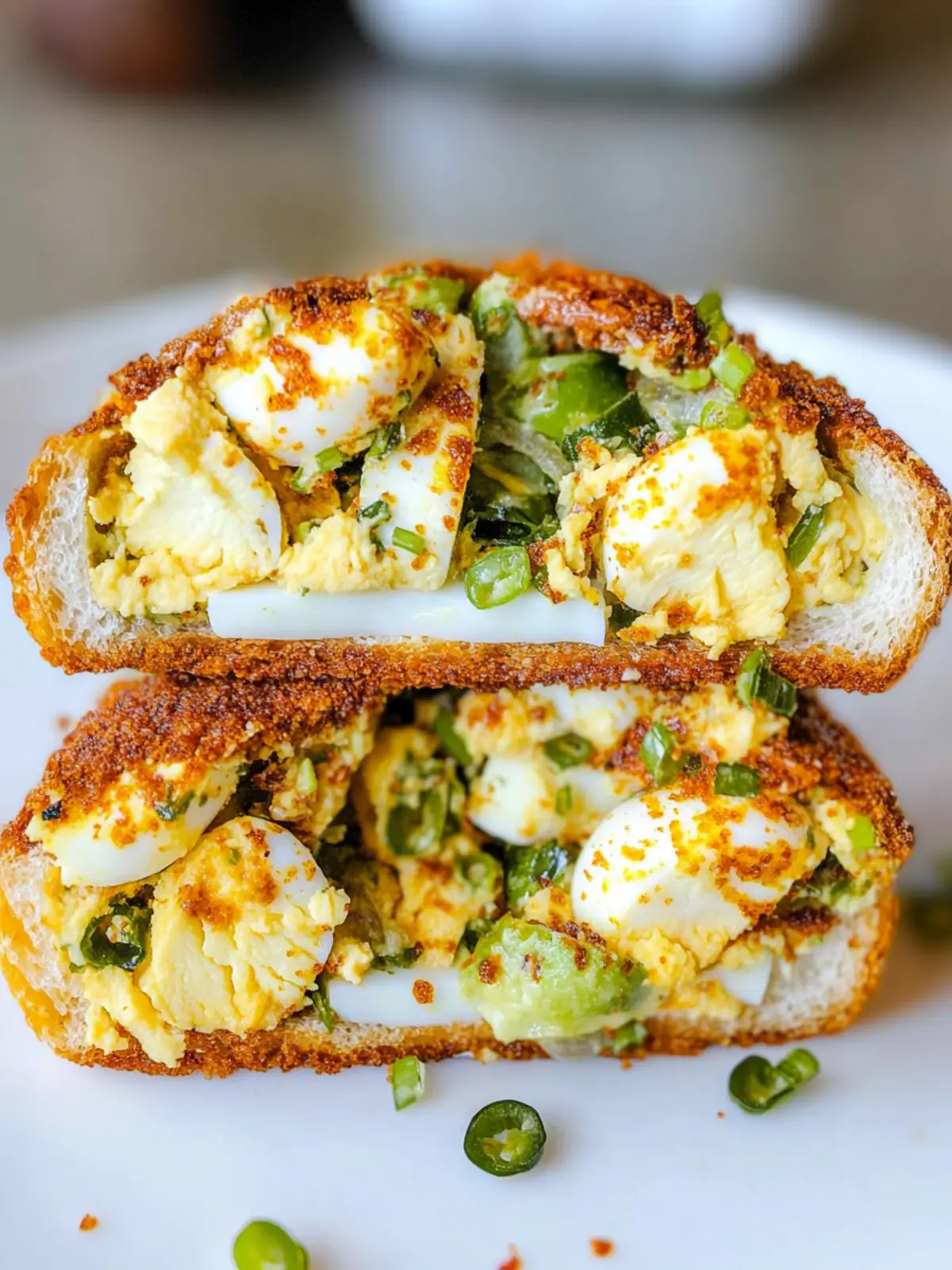 Crispy Egg Salad with Spicy Sriracha and Creamy Mozzarella 4 Crispy Egg Salad