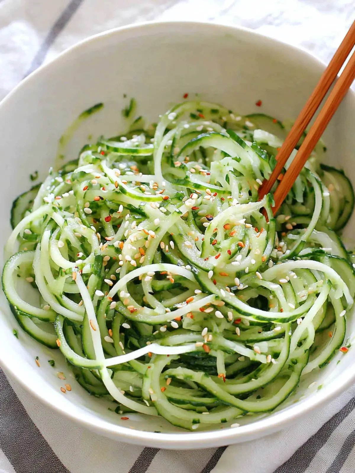 Sesame Cucumber Spiralized Salad