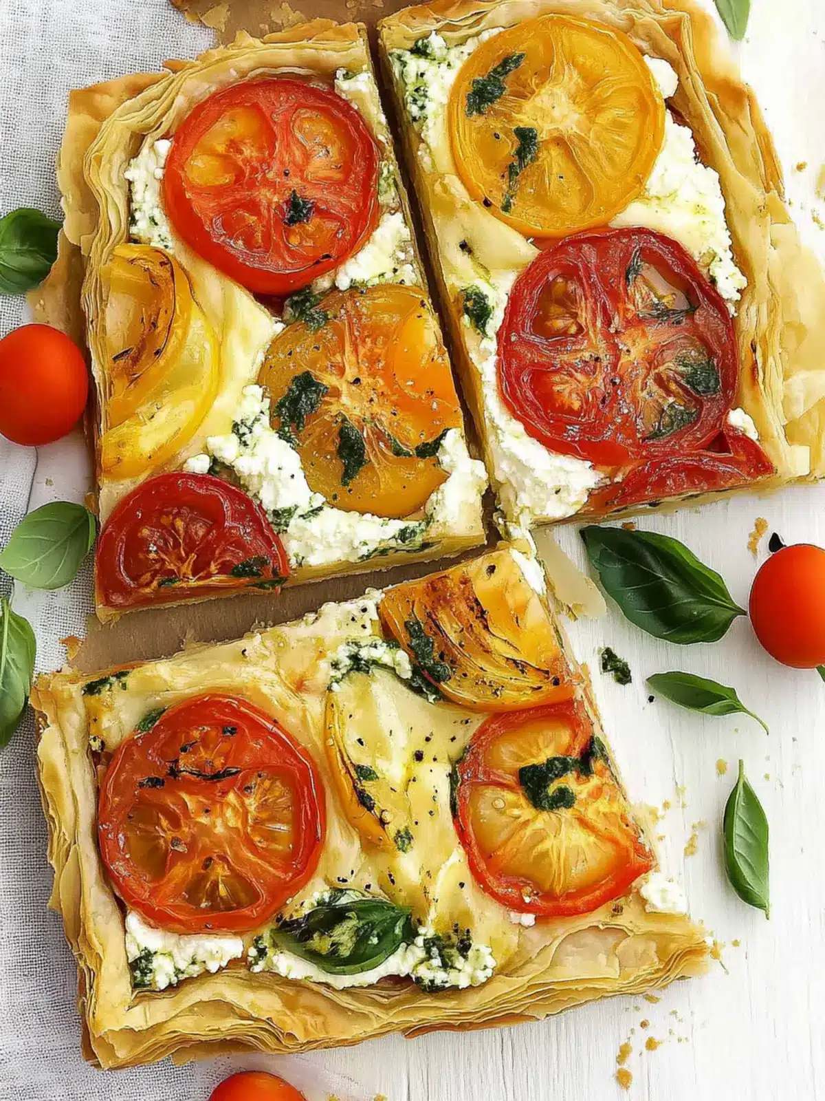 Savory Tomato Ricotta Phyllo Tart: Effortless Gourmet Delight 2 tomato ricotta phyllo tart
