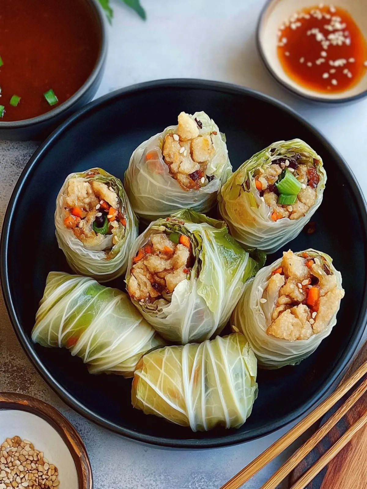 Savory Vegan Cabbage Rolls: Delicious Asian-Inspired Wraps 2 Vegan Cabbage Rolls (Asian-Inspired Wraps)
