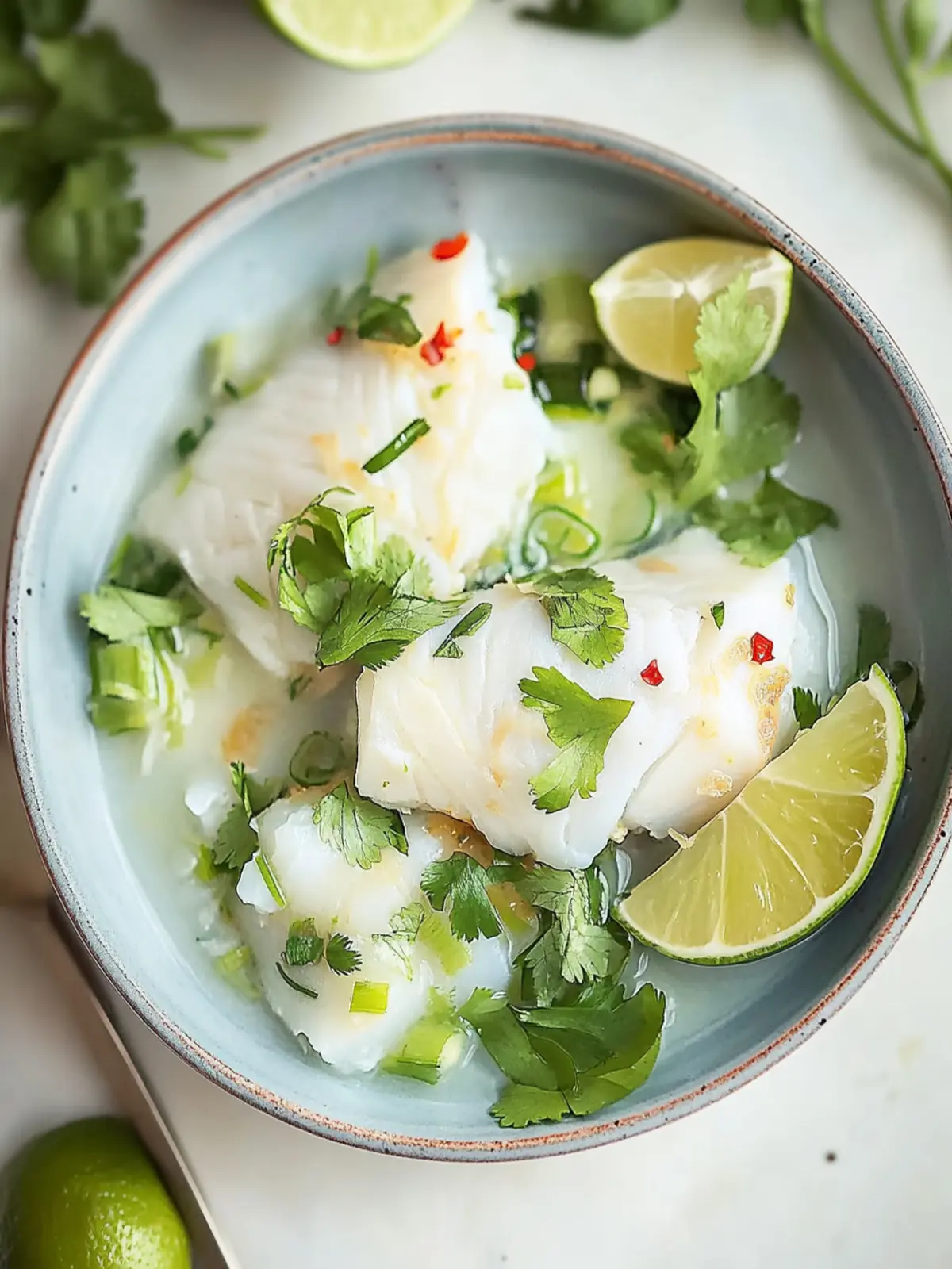 Coconut Poached Cod with Ginger and Lime for a Flavor Kick 2 Coconut Poached Cod with Ginger and Lime