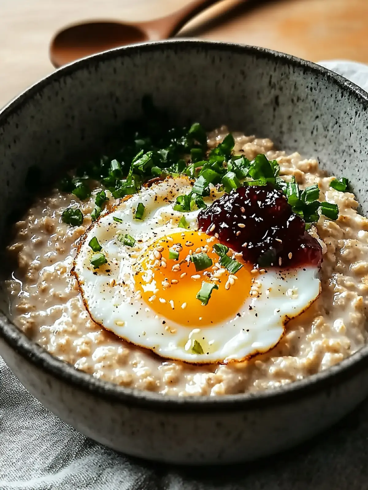 Savory Miso Oatmeal with Jammy Egg: A Cozy Comfort Bowl 2 Savory Miso Oatmeal with a Jammy Egg