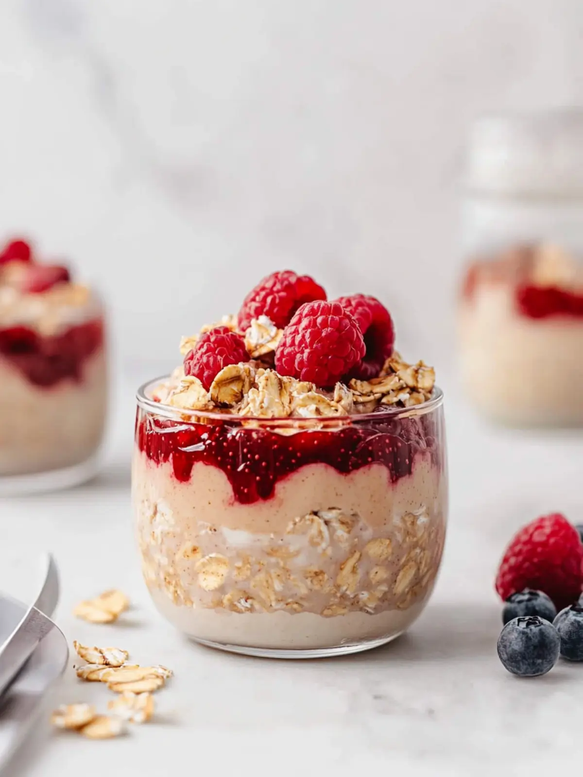 Peanut Butter and Jelly Overnight Oats for Busy Mornings 3 Peanut Butter and Jelly Overnight Oats